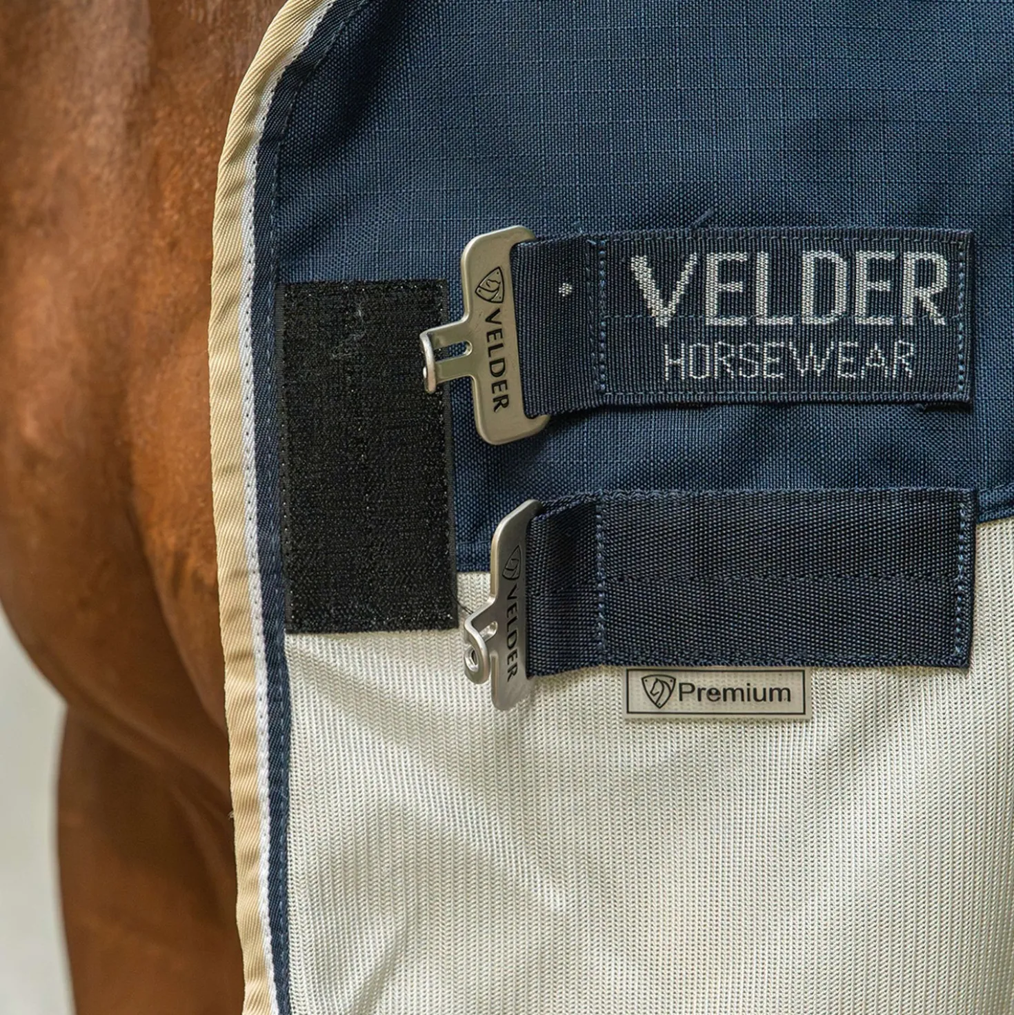 Velder Horsewear Premium Pony Vliegendeken Waterproof-Top Navy/Pearl Silver