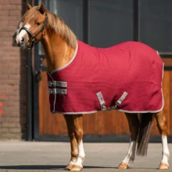 Velder Horsewear Premium Pony Waffle Cooler Rug Mulberry Red