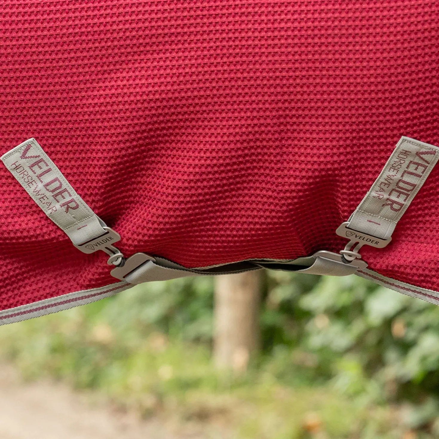 Velder Horsewear Premium Pony Waffle Cooler Rug Mulberry Red