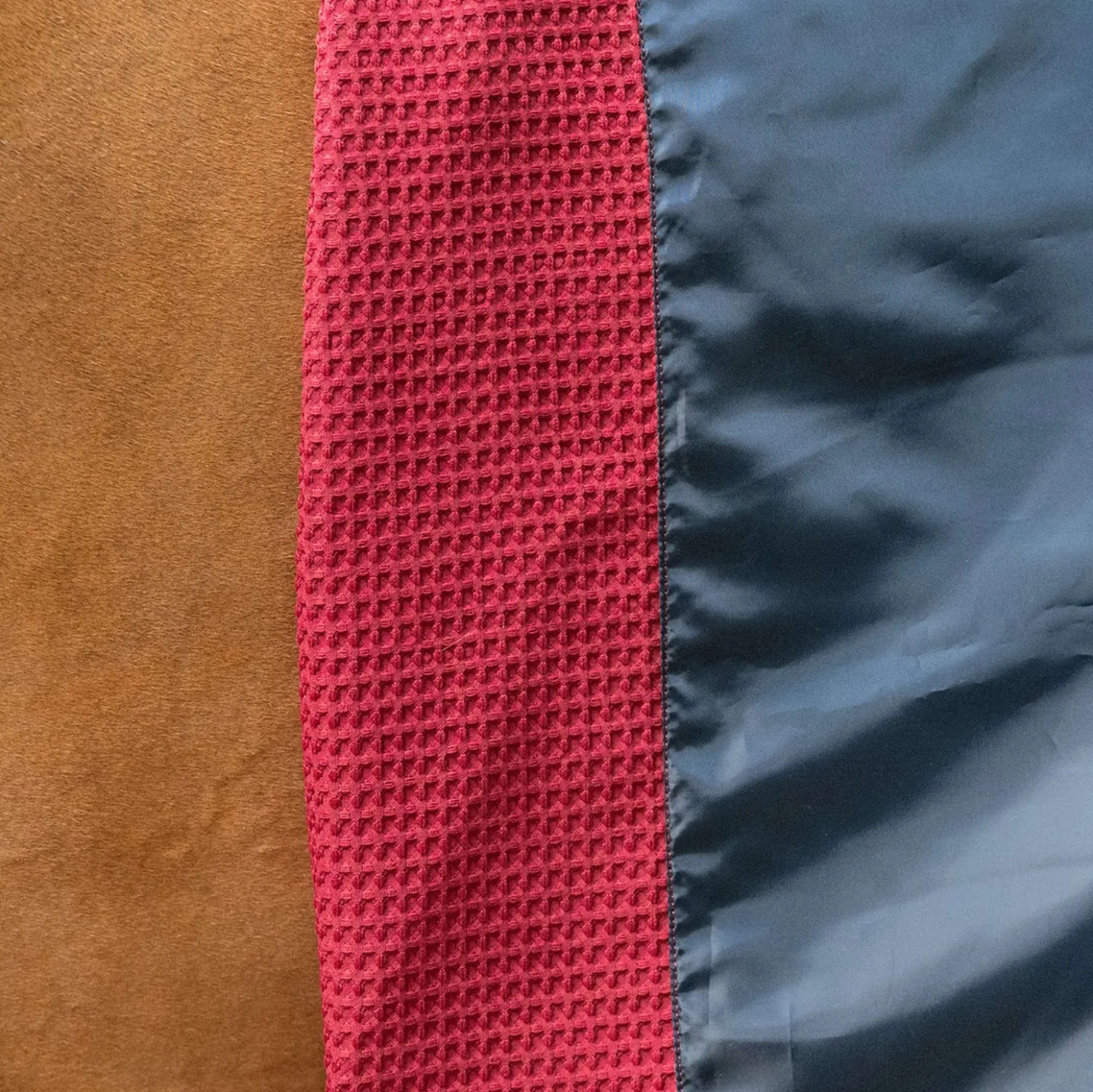Velder Horsewear Premium Pony Waffle Cooler Rug Mulberry Red