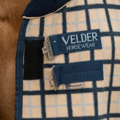 Velder Horsewear Premium Pony Fleece Cooler with Collar Navy Check