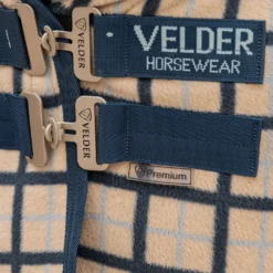 Velder Horsewear Premium Pony Fleece Cooler with Collar Navy Check