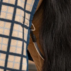 Velder Horsewear Premium Pony Fleece Cooler with Collar Navy Check