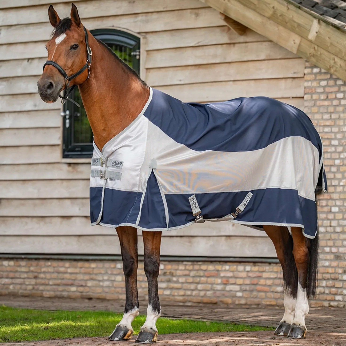 Velder Horsewear Premium Vliegendeken Rainless Fall Navy/Pearl Silver