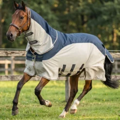 Velder Horsewear Premium Vliegendeken Waterproof-Top Navy/Pearl Silver
