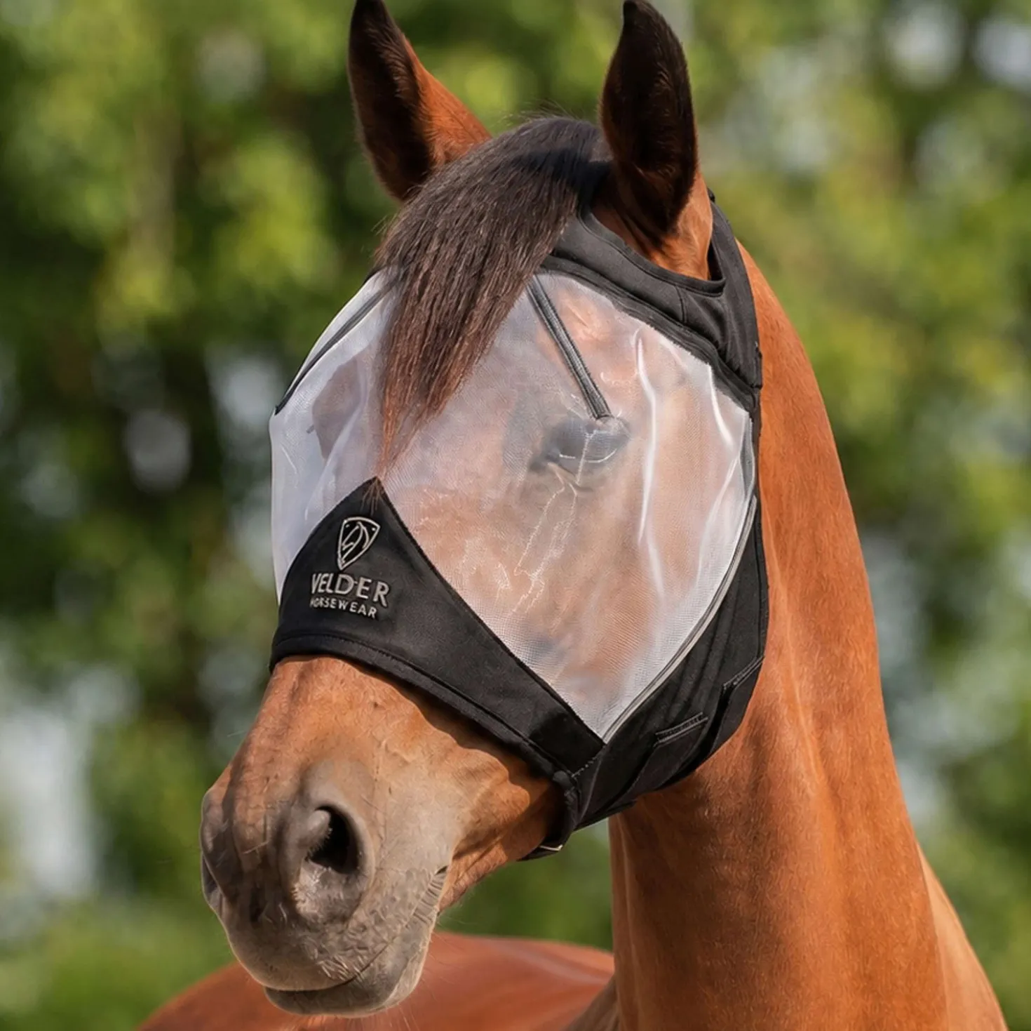 Velder Horsewear Premium Vliegenmasker zonder Oren Zwart