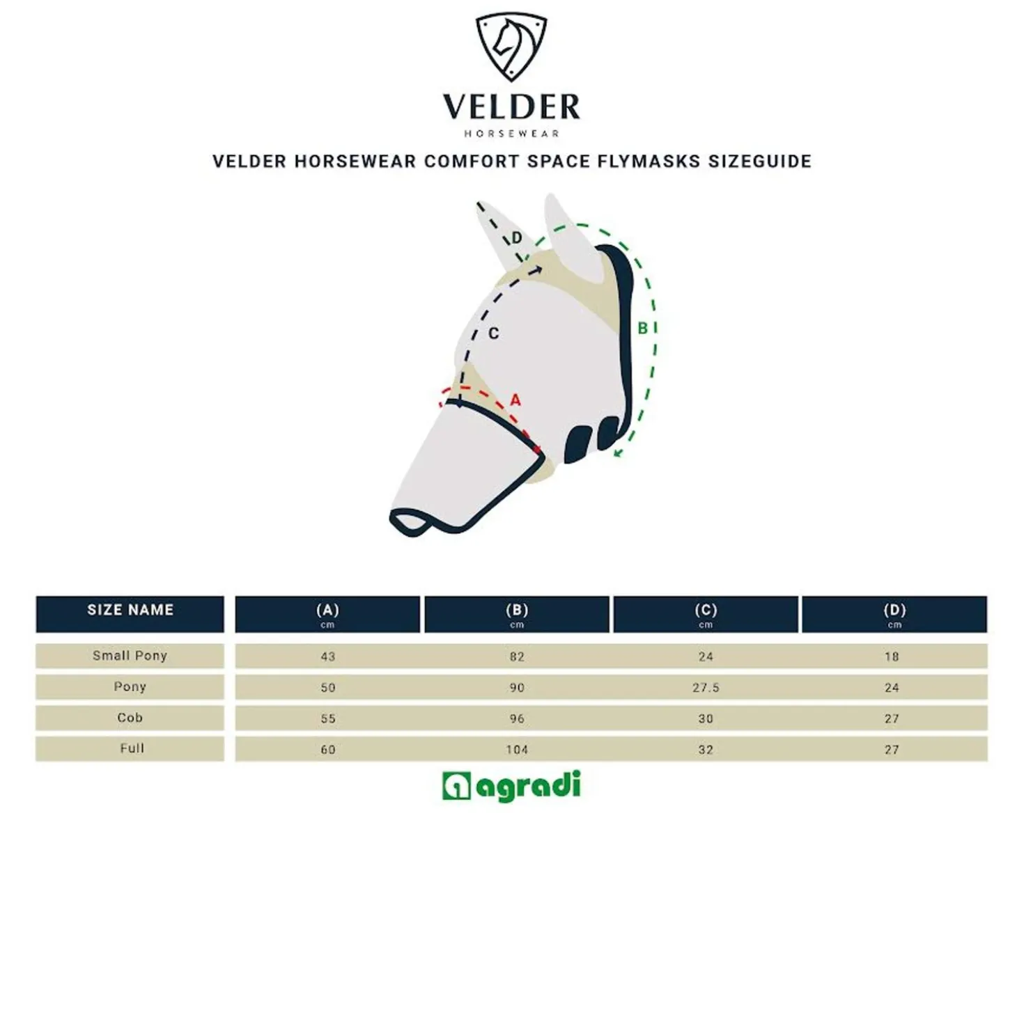 Velder Horsewear Premium Vliegenmasker Comfort Space Tan/Navy