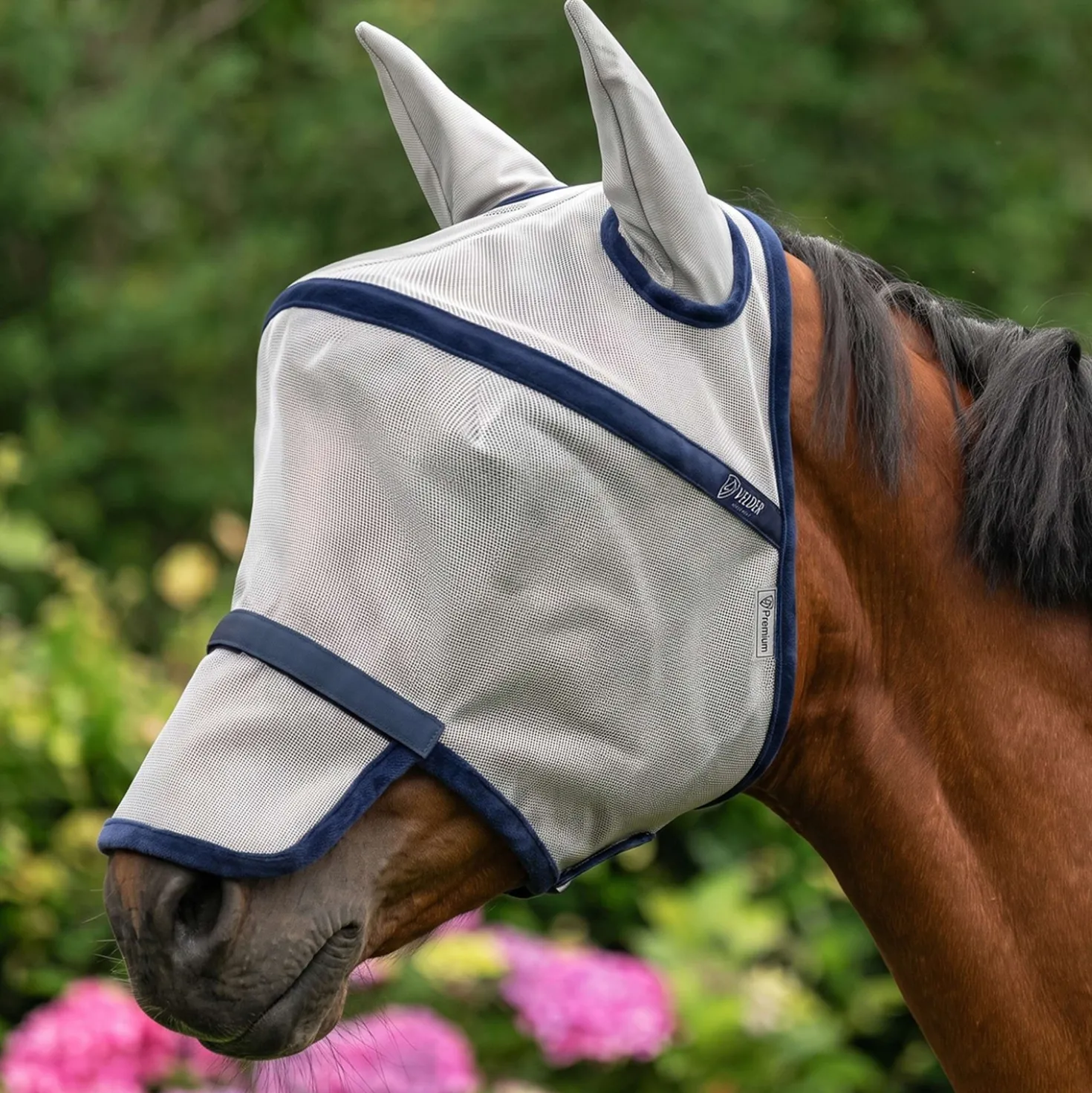 Velder Horsewear Premium Vliegenmasker Comfort Space Tan/Navy
