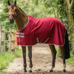 Velder Horsewear Premium Waffle Cooler Rug Mulberry Red
