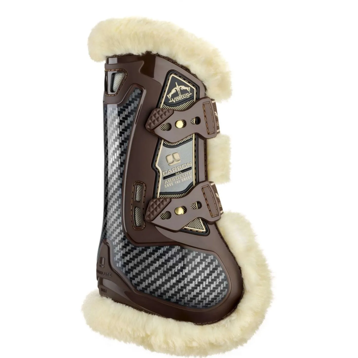 Veredus Peesbeschermers Carbon Gel Absolute Save the Sheep Front Bruin