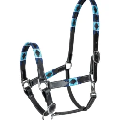 Waldhausen Halster Polo Leder Zwart/Blauw