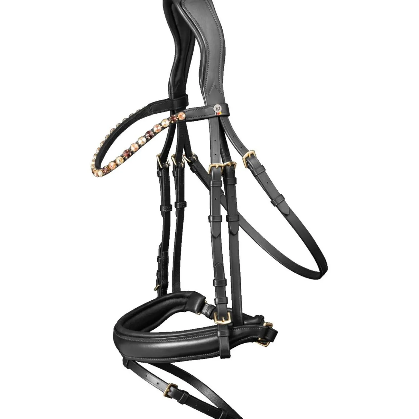 Waldhausen Trenshoofdstel X-Line Goldheart Zweeds Gecombineerd Zwart