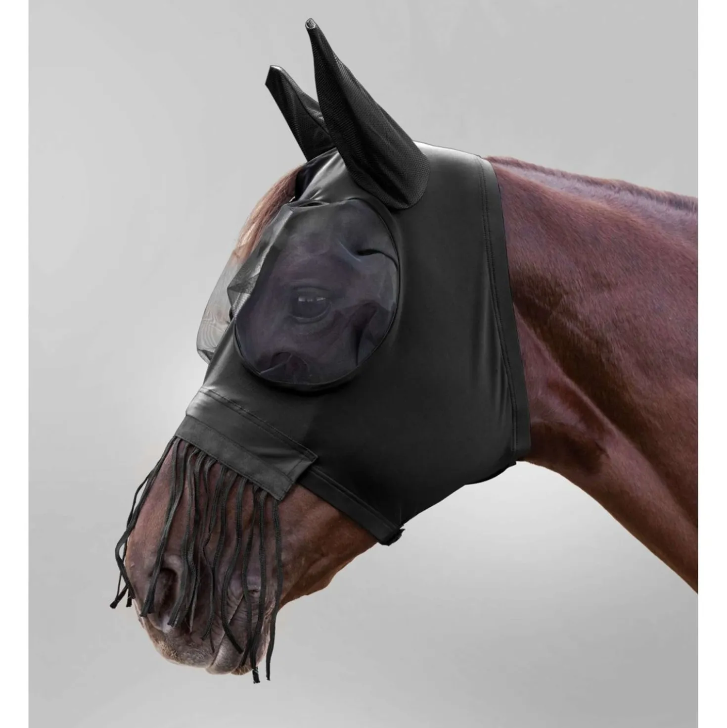 Waldhausen Vliegenmasker Puck met Neus Franje Zwart