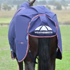 WeatherBeeta ComFiTec Essential Turnout Detach-A-Neck 50g Navy/Burgundy