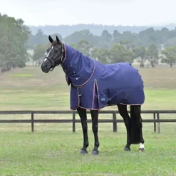 WeatherBeeta ComFiTec Essential Turnout Detach-A-Neck 50g Navy/Burgundy