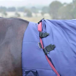 WeatherBeeta ComFiTec Essential Turnout Detach-A-Neck 50g Navy/Burgundy
