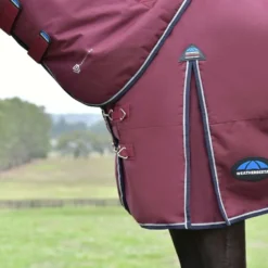 WeatherBeeta ComFiTec Essential Turnout Detach-A-Neck 50g Burgundy/Navy