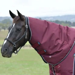 WeatherBeeta ComFiTec Essential Turnout Detach-A-Neck 50g Burgundy/Navy