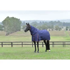 WeatherBeeta ComFiTec Essential Turnout Detach-A-Neck 220g Navy/Burgundy