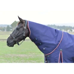 WeatherBeeta ComFiTec Essential Turnout Detach-A-Neck 220g Navy/Burgundy