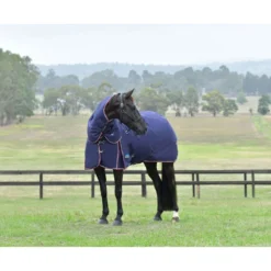 WeatherBeeta ComFiTec Essential Turnout Detach-A-Neck 220g Navy/Burgundy
