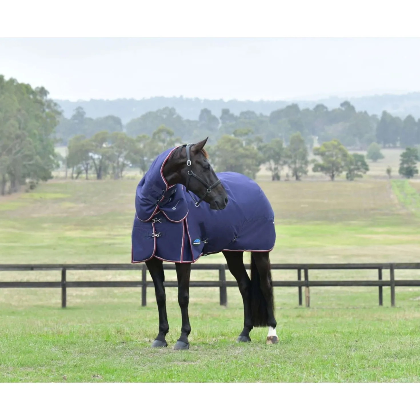 WeatherBeeta ComFiTec Essential Turnout Detach-A-Neck 220g Navy/Burgundy