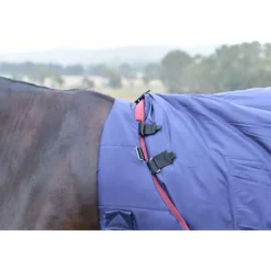 WeatherBeeta ComFiTec Essential Turnout Detach-A-Neck 220g Navy/Burgundy
