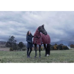 WeatherBeeta ComFiTec Essential Turnout Detach-A-Neck 220g Burgundy/Navy