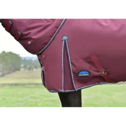 WeatherBeeta ComFiTec Essential Turnout Detach-A-Neck 220g Burgundy/Navy