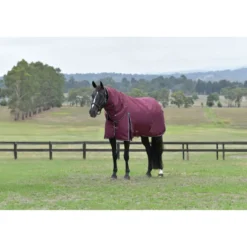 WeatherBeeta ComFiTec Essential Turnout Detach-A-Neck 220g Burgundy/Navy