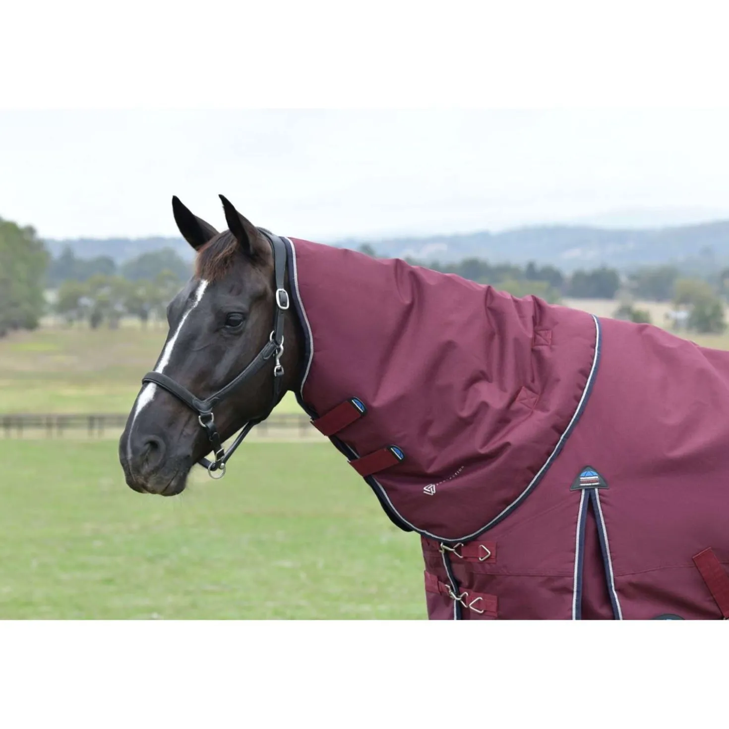 WeatherBeeta ComFiTec Essential Turnout Detach-A-Neck 220g Burgundy/Navy