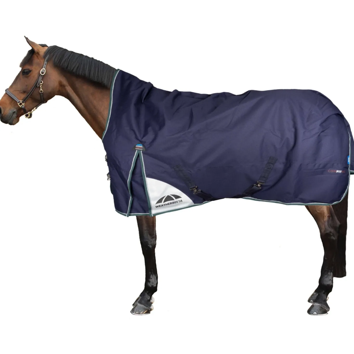 WeatherBeeta ComFiTec Plus Dynamic Turnout High Neck 100g Navy/Forest Green