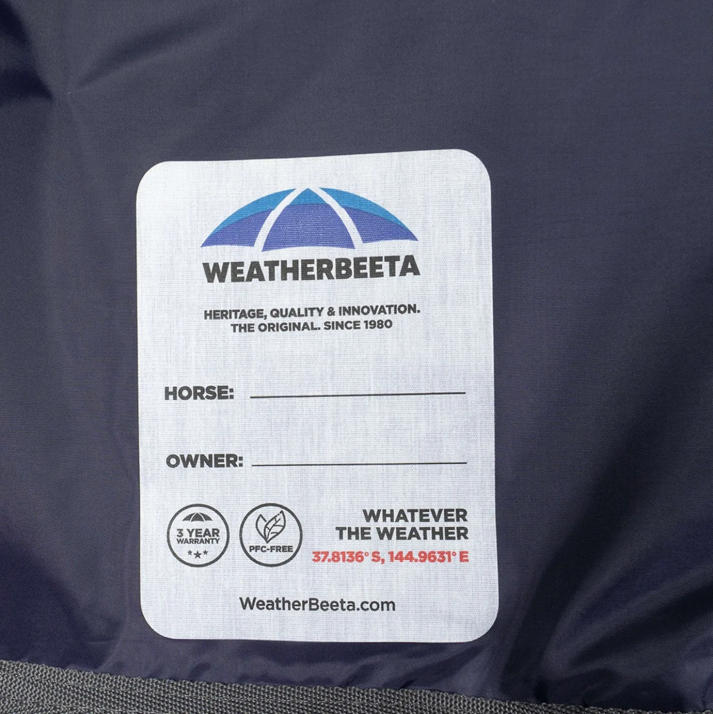 WeatherBeeta ComFiTec Tyro Turnout Standard Neck 50g Navy/Charcoal