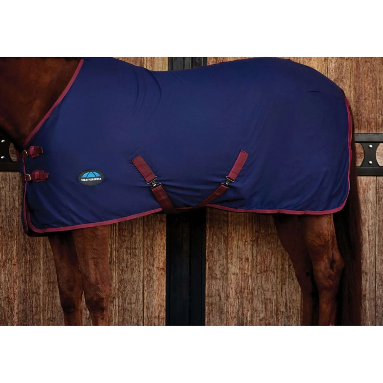 WeatherBeeta Cooler Cotton Sheet Standard Neck Navy/Burgundy
