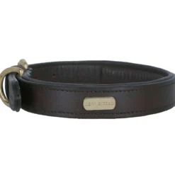 WeatherBeeta Dog Collar Padded Leather Brown