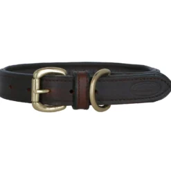 WeatherBeeta Dog Collar Padded Leather Brown
