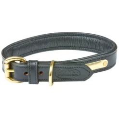 WeatherBeeta Dog Collar Padded Leather Black