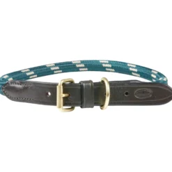 WeatherBeeta Dog Collar Rope Leather Hunter Green/Brown