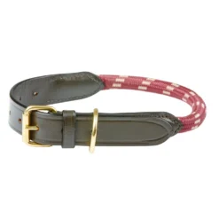 WeatherBeeta Dog Collar Rope Leather Burgundy/Brown