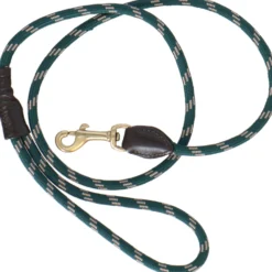WeatherBeeta Dog Lead Rope Leather Hunter Green/Brown