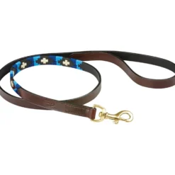 WeatherBeeta Hondenriem Polo Leer Cowdray Brown/Blauw/Blauw