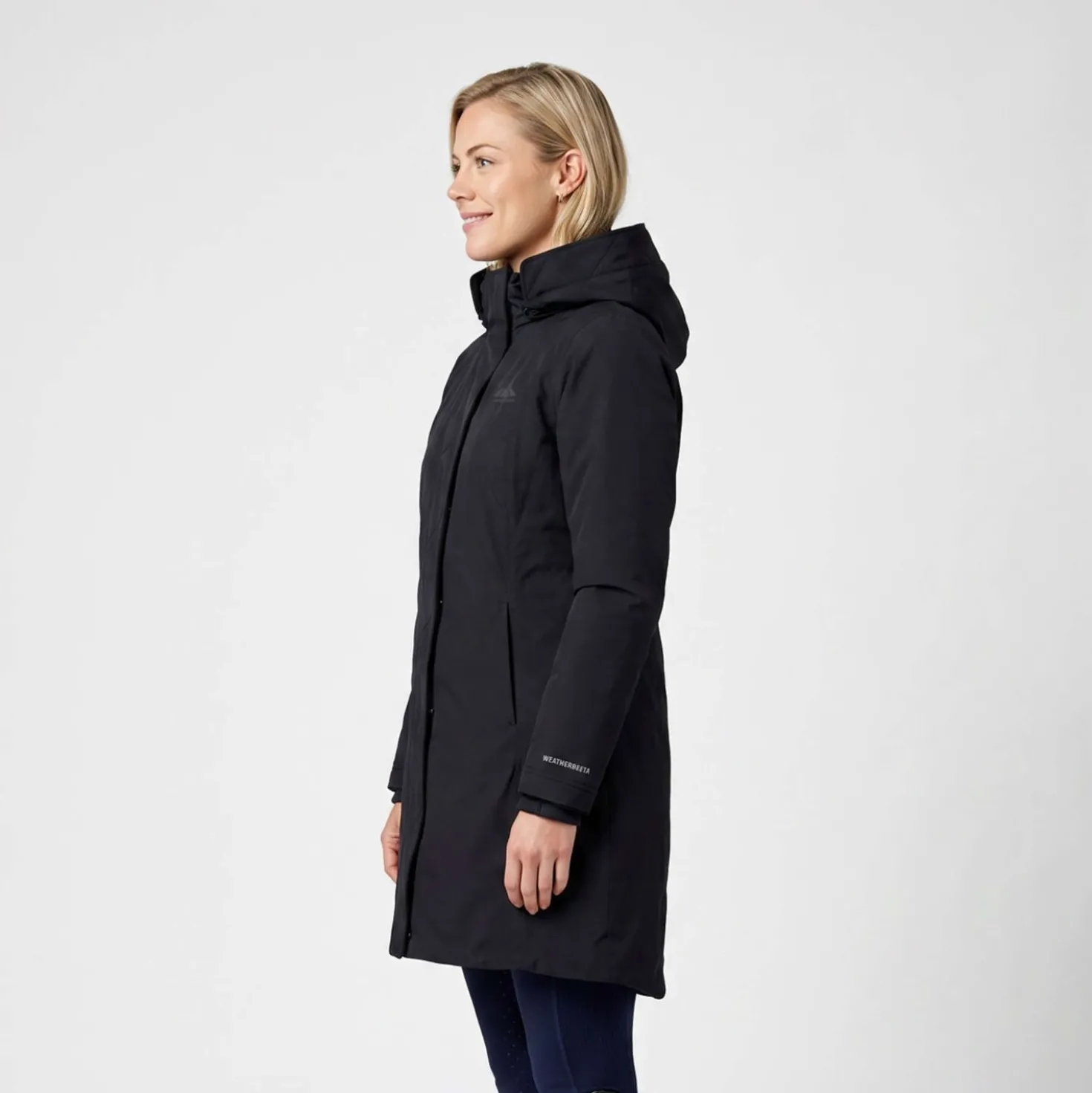 WeatherBeeta Lange Jas Protect Waterproof Insulated Longline Zwart