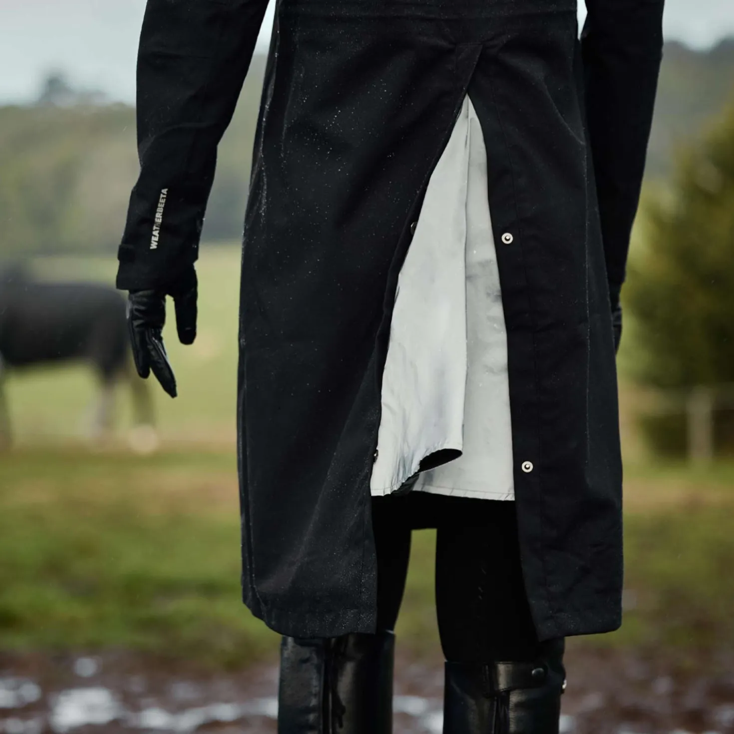WeatherBeeta Lange Jas Windbreaker Reflective Longline Zwart