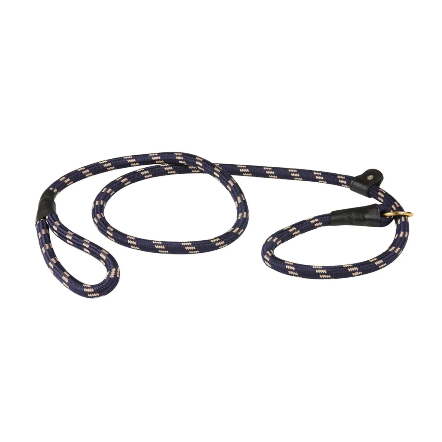 WeatherBeeta Slip Dog Lead Rope Leather Navy/Brown