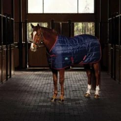 WeatherBeeta Staldeken ComFiTec 210D Channel Quilt Standard Neck 100g Navy/Burgundy