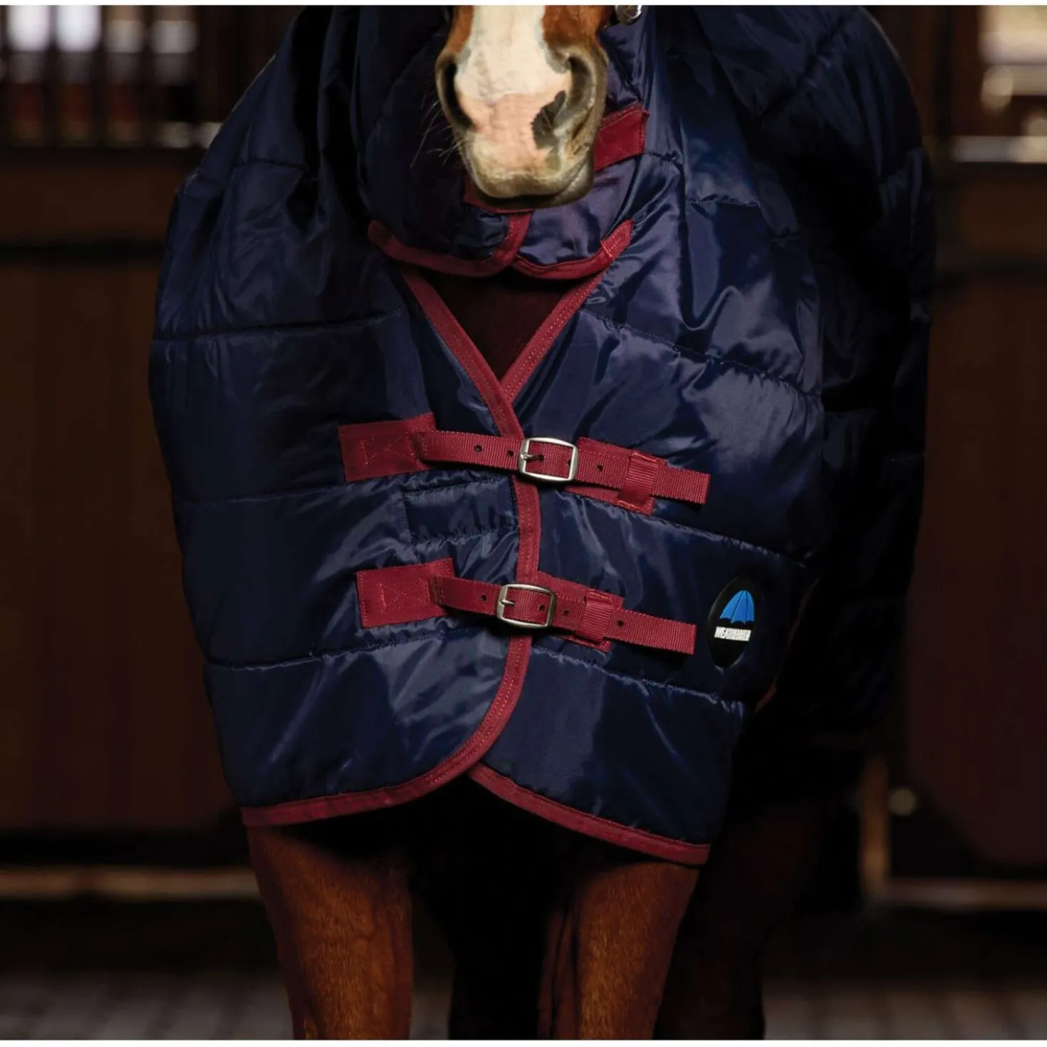 WeatherBeeta Staldeken ComFiTec 210D Channel Quilt Combo Neck 220g Navy/Burgundy
