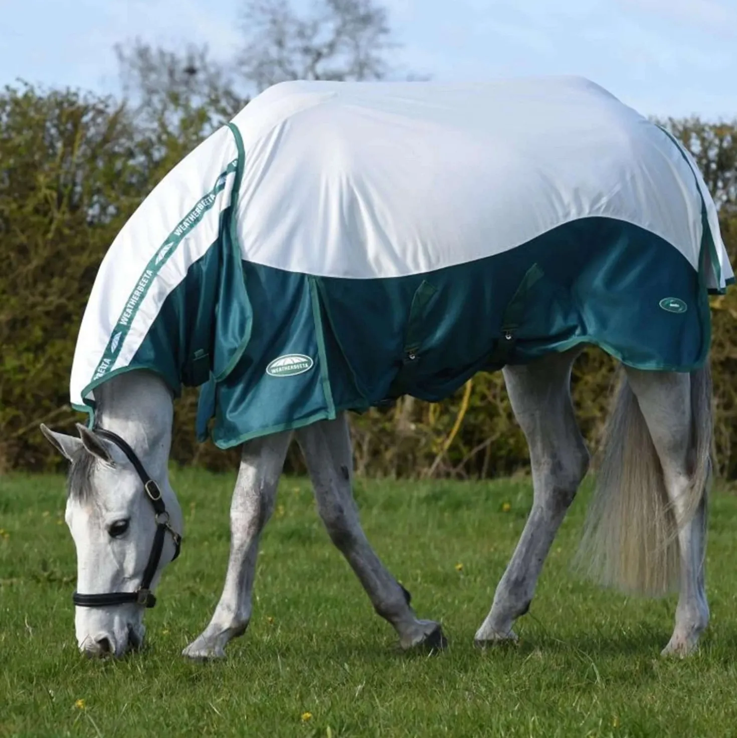 WeatherBeeta Vliegendeken ComFiTec Green-Tec Airflow Mesh Combo Neck White/Dragonfly Blue