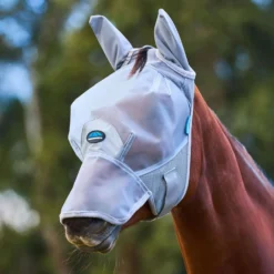 WeatherBeeta Vliegenmasker ComFiTec Fine met Oren en Neus Grijs