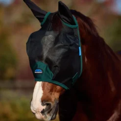 WeatherBeeta Vliegenmasker ComFiTec Durable met Oren Black/Forest Green