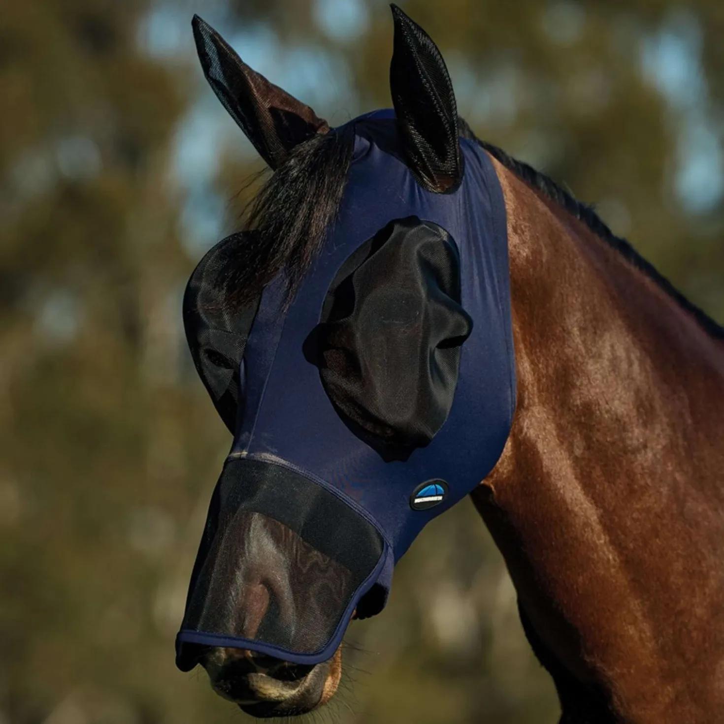 WeatherBeeta Vliegenmasker ComFiTec Luxe Stretch met Oren en Neus Navy/Zwart